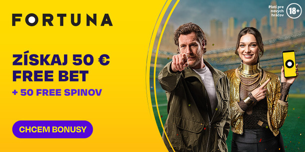 Získaj 50 eur free bet a&nbsp;50 free spinov od&nbsp;Fortuny!