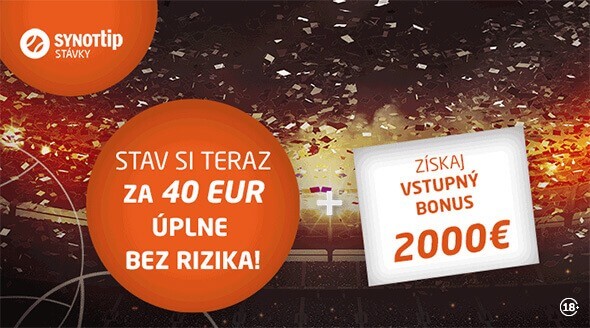 Synottip bonus 40 eur a 2000 eur (18 rokov)
