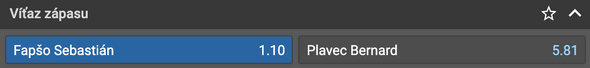 Stavte si na zápas Sebastián Fapšo vs. Bernard Plavec v Tipsporte!