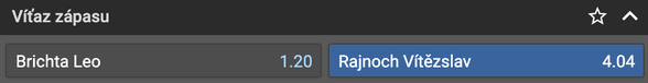 Tipnite si výsledok zápasu Leo Brichta vs. Vítězslav Rajnoch v Tipsporte!