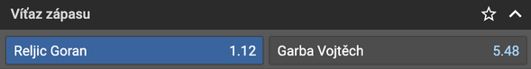 Tipnite si výsledok zápasu Vojtěch Garba vs. Goran Reljić v Tipsporte!