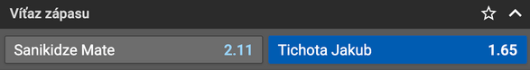 Stavte si na výsledok zápasu Sanikidze vs. Tichota v Tipsporte!
