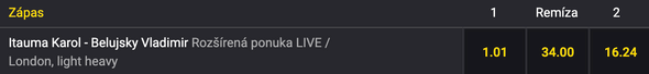 Stavte si na výsledok zápasu Karol Itauma vs. Vladimír Belujský vo Fortune!
