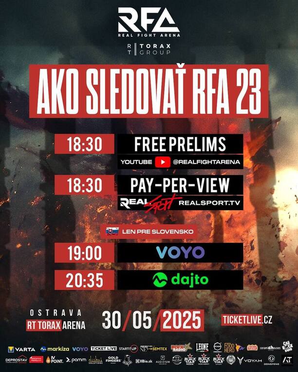 Ako sledovať RFA 23 LIVE?